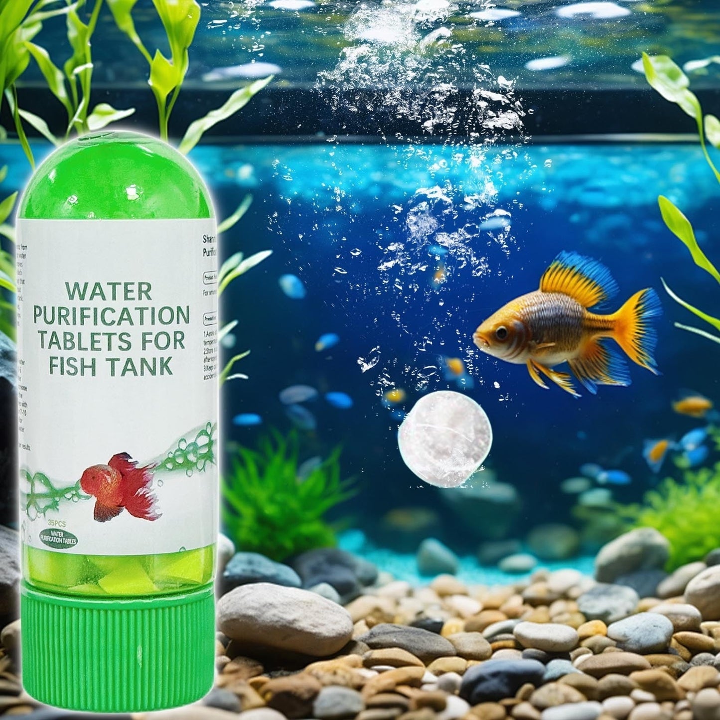 Aquarium Water Purification Tablets | Biological Enzyme | Powerful Turbidity Remover for Fish Tank & Pond | Safe for All Aquatic Life | Supports Fish Survival | 50g Bottle | 2025 New Formula