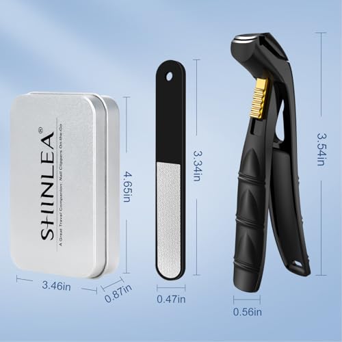 Nail Clippers for Seniors Thick Toenail, Professional Fingernail Toenail Clippers with Catcher, Sharp Wide Opening and Long Handle Nail Cutter for Men Women, Black