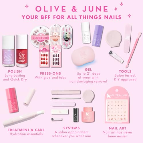 Olive & June Gel Summer Brights Nail Polish Set | 5 Neon Shades: Time to Re-Apply, Cancel My Return Flight, OOO 4Eva, Permanent Vacation, Wish You Were Here | Vegan, HEMA-Free, Cruelty-Free