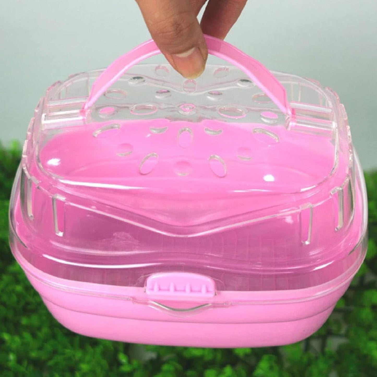 VISALY Portable Small Pet Supplies Carrying Box Hamster Takeaway Transport Cage for Outdoor Travel
