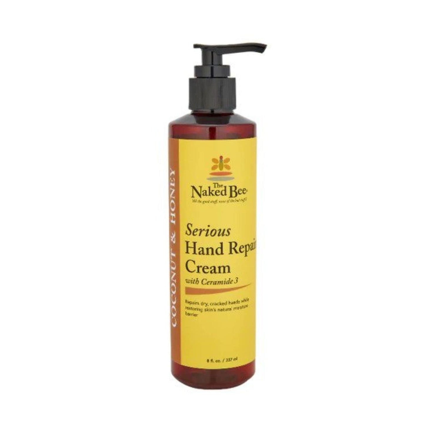 The Naked Bee Coconut and Honey Serious Hand Cream (8oz) Intensive Nourishing Cream for Smoother and Softer Hand - Deep Moisture and Repair for Dry Skin