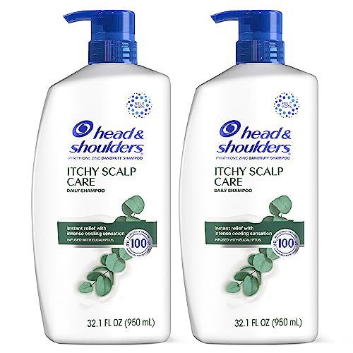 Head & Shoulders Itchy Scalp Care Dandruff Shampoo, Anti-Dandruff Treatment, Infused with Eucalyptus, 32.1 Fl Oz Each, Twin Pack