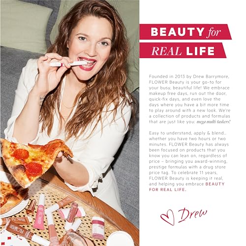 FLOWER BEAUTY By Drew Barrymore Jungle Lights Eyeshadow Palette - Blendable + Creamy Powder - Buildable - No Fall-Out - Six Shades (Jungle Lights)