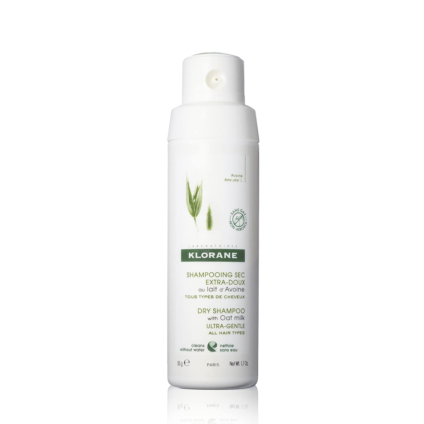 Klorane - Dry Shampoo Powder With Oat Milk - Eco Friendly Non-Aerosol Formula - Gentle Formula Instantly Revives Hair - Paraben & Sulfate-Free - 1.7 fl. oz., Yellow
