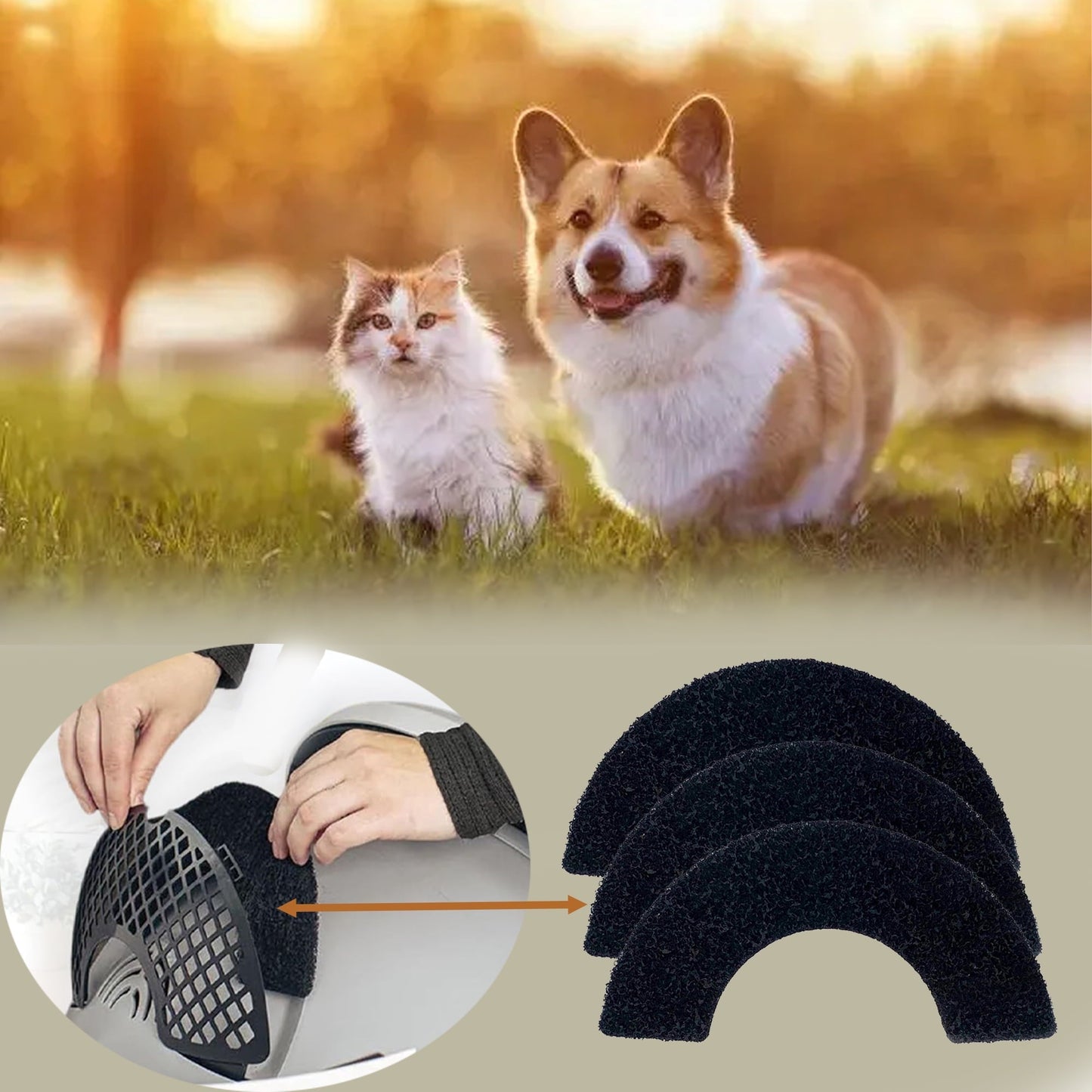Activated Carbon Filters Compatible with LR 4 Cat Litter Box, Replacement Official Size, 6 Pack