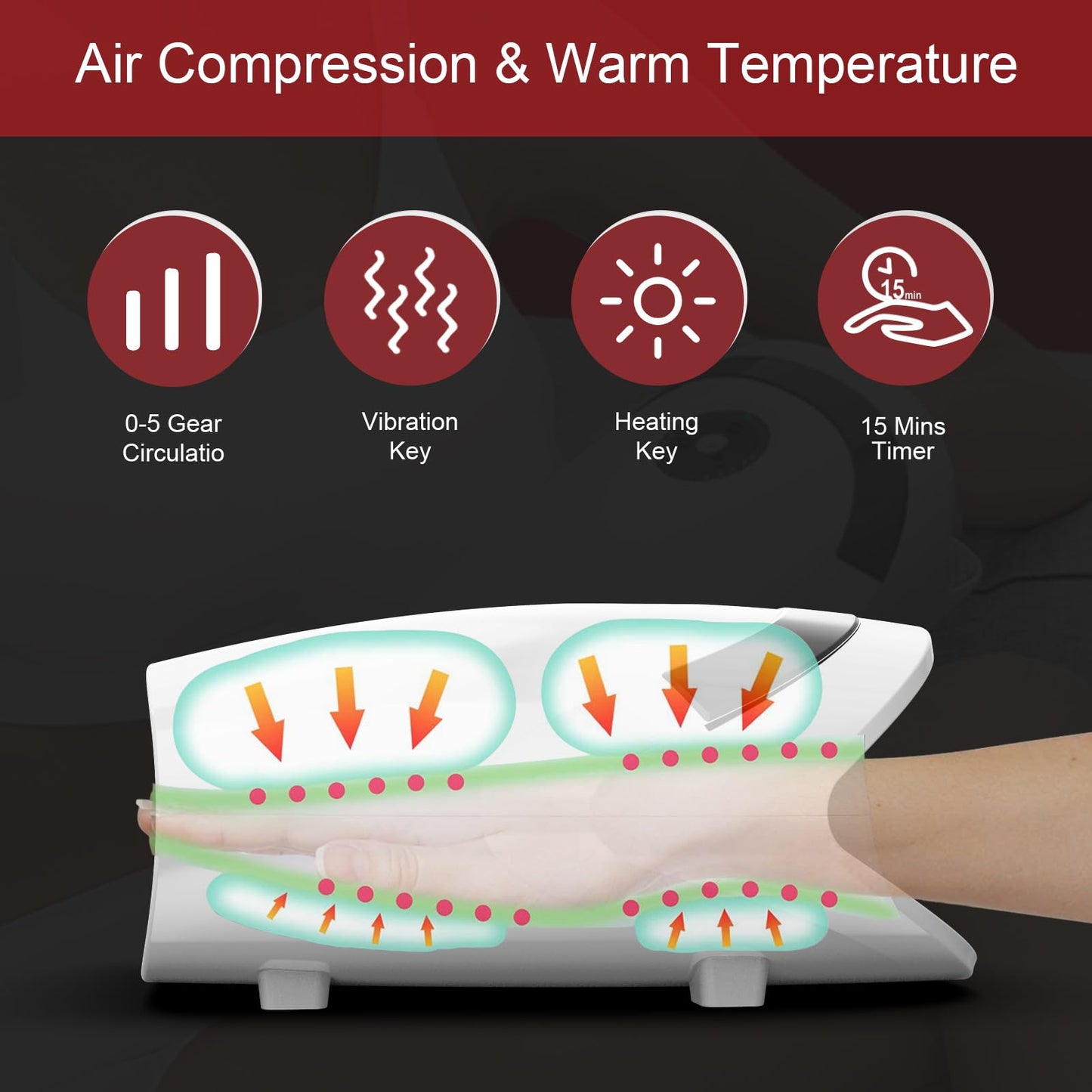 Xllent Hand Massager with Compression & Heating,Valentines Day Gifts for Her Him,Electric Hand Massager for Arthritis and Carpal Tunnel,Gifts for Women Men Her Him(White)