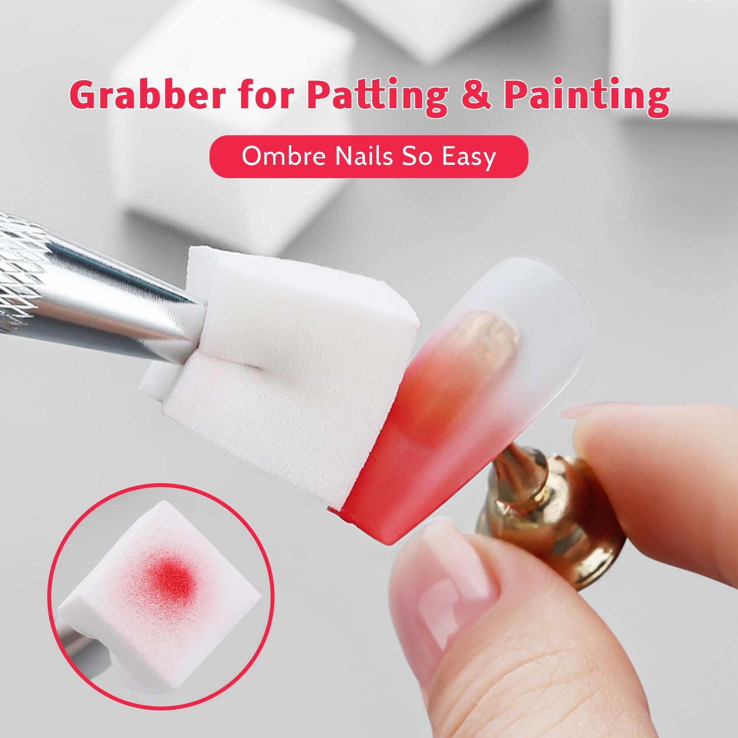 Sponge Pat Paint Nail Gel, 9 Colors Ombre Nails Gradient Gel Nail Blush Blooming Aura Nails Drawing Stripper Floral Painting Nail Art, No Wipe, UV/LED Curing (All-in-One Kit)