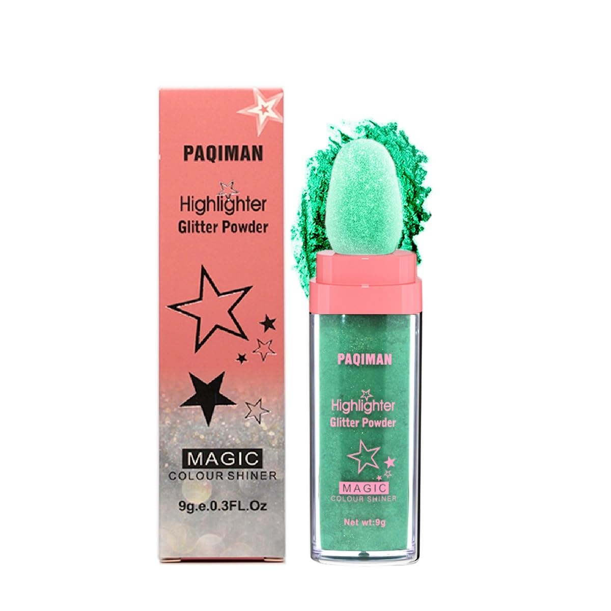 Green Glitter Powder,Holographic Sparkling Neon Outfit Party Theme Accessories Body Highlighter Makeup for Women. (04-Green)