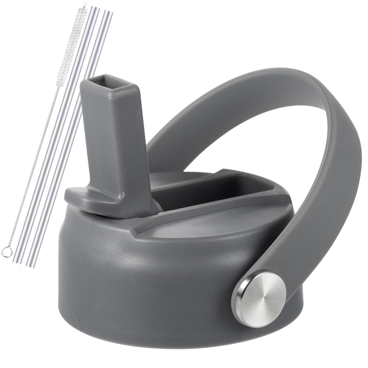 RRegeny Straw Lid for Hydro Flask Wide Mouth 32 40 oz, Straw Lids with Flexible Handle and Straws Compatible with HydroFlask, Replacement Sports Flex Cap Wide Mouth Top 32 40 oz