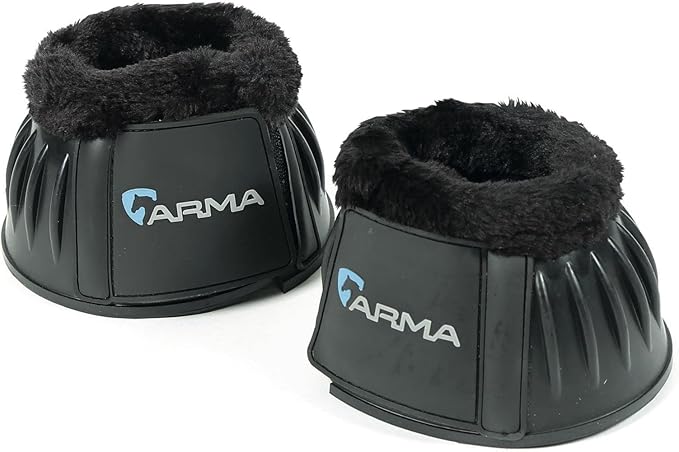 Shires ARMA Fleece Trim Bell Boot (Black, Cob)