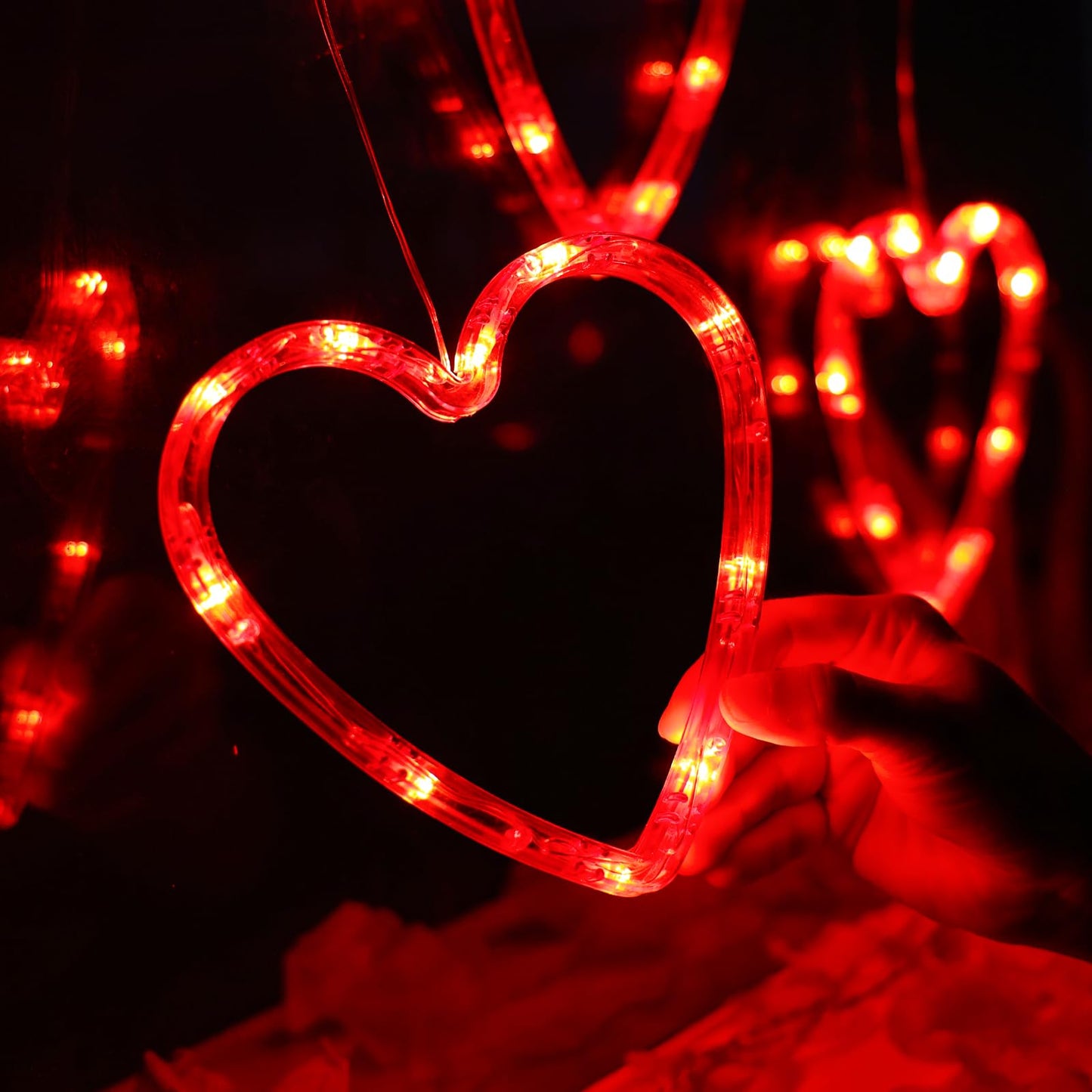 LOLStar Valentines Day Window Lights Decor with Timer, 3 Pack Battery Operated Red Heart-Shaped Window Decorations Silhouette Sucker LED Lamp Slow Fade Mode Romantic Light for 2026 Holiday Indoor Home