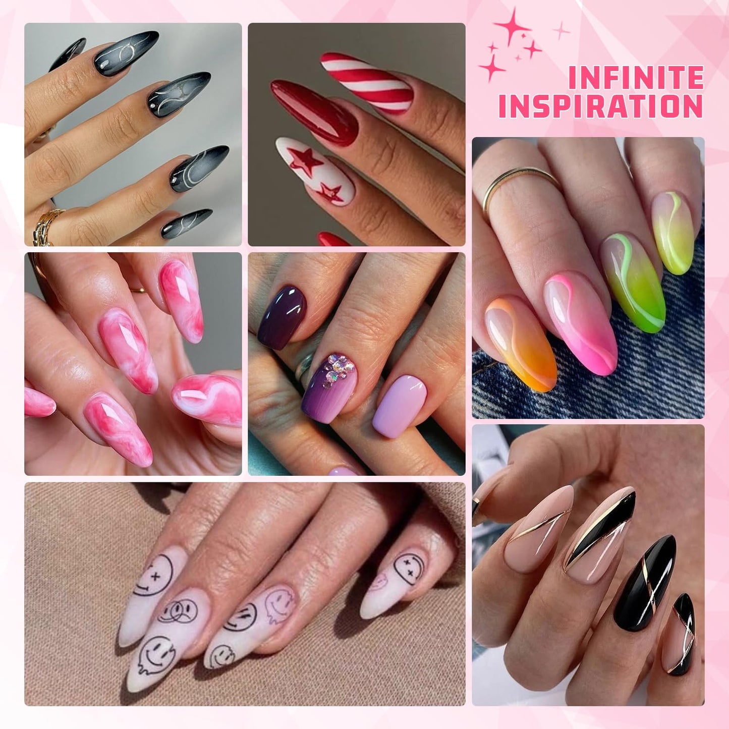 Sponge Pat Paint Nail Gel, Ombre Nails Gradient Gel Nail Blush Blooming Aura Nails Drawing Stripper Floral Painting DIY Nail Art, No Wipe, UV/LED Curing (16 Colors H)