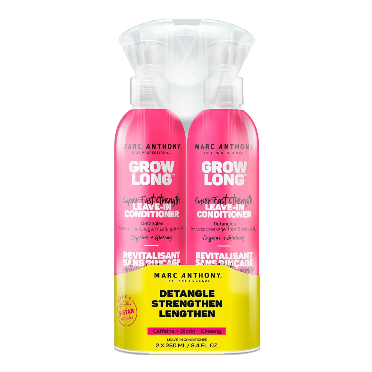 Marc Anthony Grow Long Leave-In Conditioner Spray | 2-Pack Anti-Frizz Detangler for Curly, Dry Hair