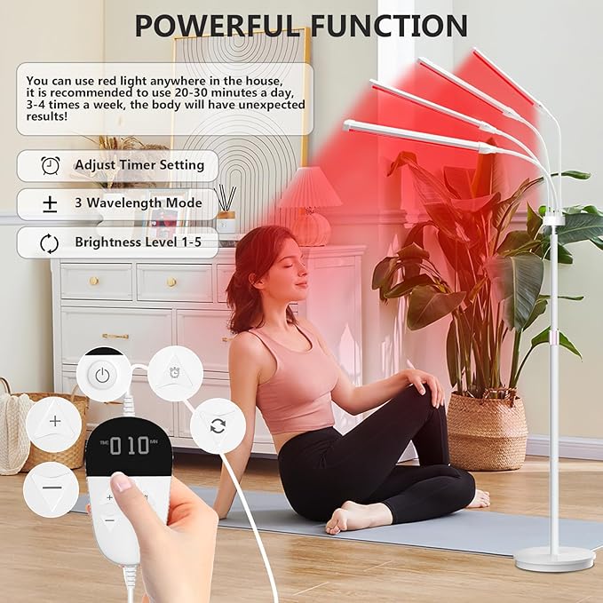 Red Light Therapy for Body, 180LEDs Red Light Therapy Lamp with Stand, Infrared Light Device at Home, Office