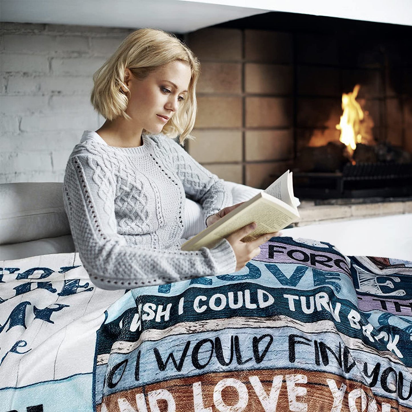 Anniversary Sherpa Throw Blanket for Wife, Ultra-Soft Micro Fleece, Valentines Day & Birthday Gift, for Bedding, Sofa & Travel