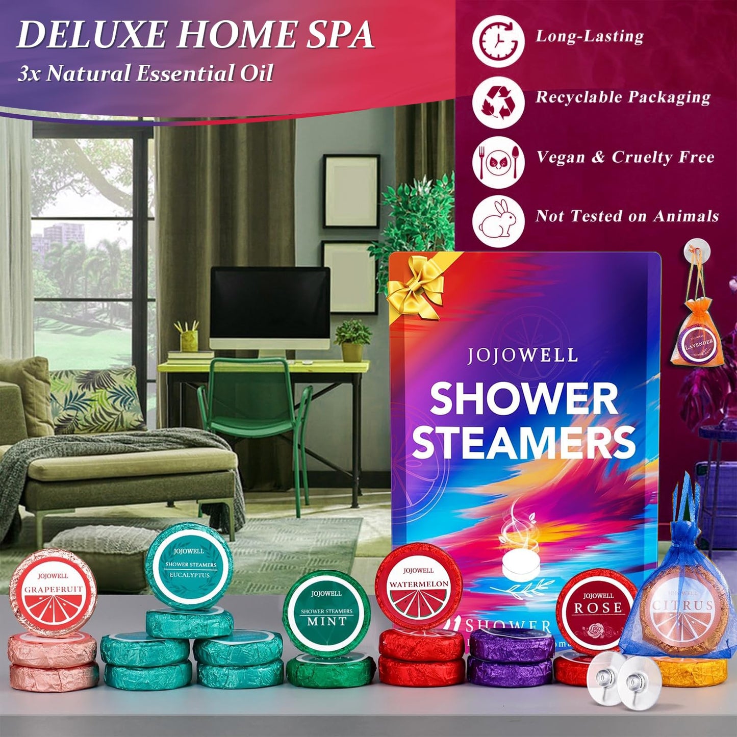 Shower Steamers Aromatherapy - 21Pcs Valentines Day Gifts for Her Wife Women Mom, Birthday Gifts for Women Self Care with Natural Essential Oils Relaxation Home SPA, Easter Basket Essentials