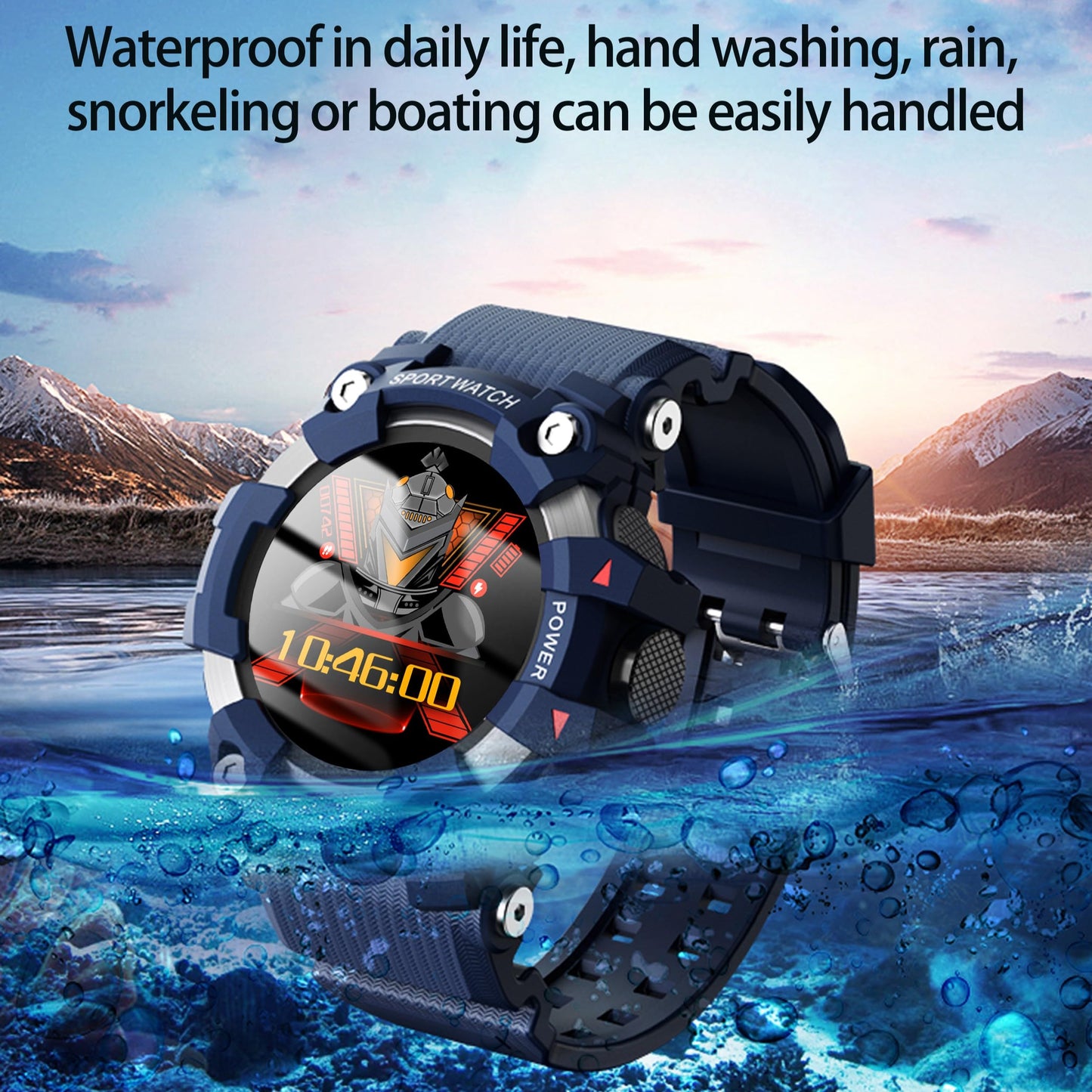 AOSLSI Watch Compass, Altimeter Barometer Thermometer Temperature, Pedometer Watch, Watch Compass, Altimeter Barometer Thermometer Temperature, Pedometer WArmy Waterproof Outdoors Sport Digital Watch for Men, Black