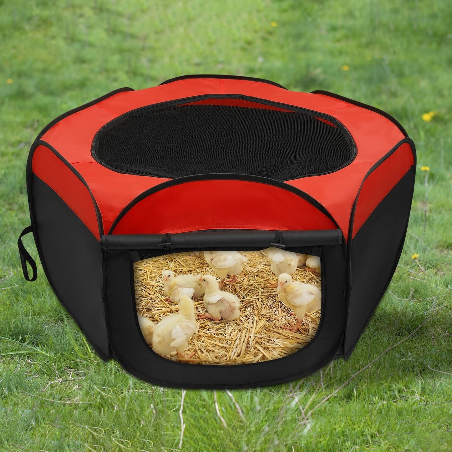 LINFANG Chick Brooder Box Oxford Cloth Chicken Brooder with Double Door Design Practical Chicken Starter Kit with Storage Bag for Small Ducks Cats Dogs Rabbits