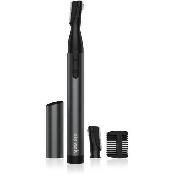 Upgraded Eyebrow Trimmer for Men, Precision Detailer, Battery-Powered Razor with Rinseable Blade, Facial Hair Comb, Compact Pen-Size, Safe Painless Shaver