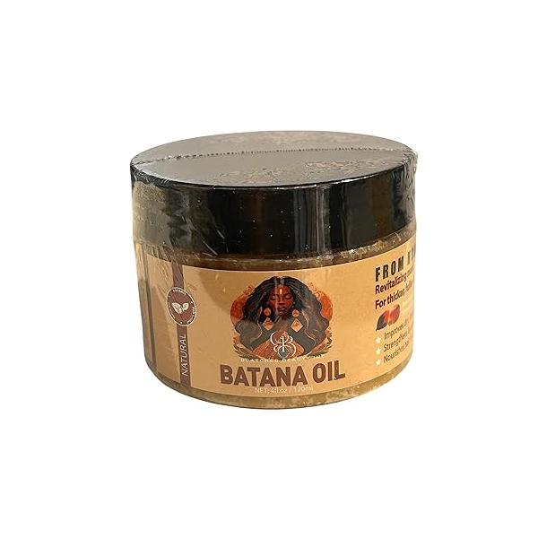 Unrefined Raw Batana Oil from Honduras, Pure and Organic as recommended by Dr. Sebi - Natural Hair Growth Treatment, Revitalizing Formula, 4 fl oz