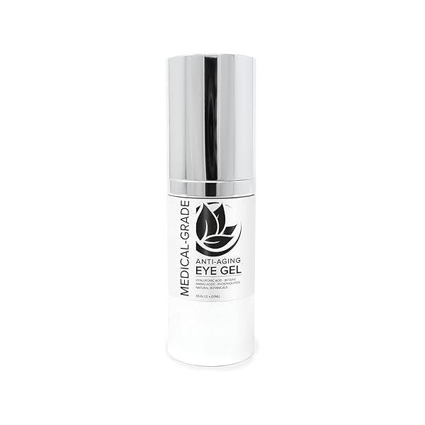Microderm GLO - Active Anti-Aging Eye Gel, Reduces Dark Circles, Puffy Eyes, Crow's Feet and Fine Lines & Wrinkles, Packed with Hyaluronic Acid Age Defying Botanicals, 0.5 Oz