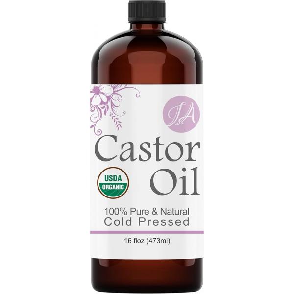 Healing Solutions Oils - 16 oz Castor Oil Organic Pure Natural, Cold Pressed, Hexane & Chemical Free Natural Solution, Lash Serum, Stimulates Growth For Hair, Eyelash, Eyebrows, Scalp Beard 473ml