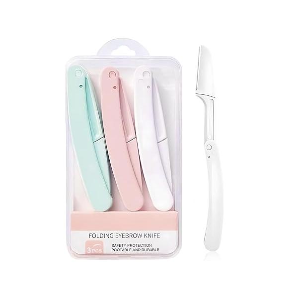 Dermaplaning Razors Tool for Women Face,3 PCS Eyebrow Razor,Facial Hair Removal Sensitive Skin
