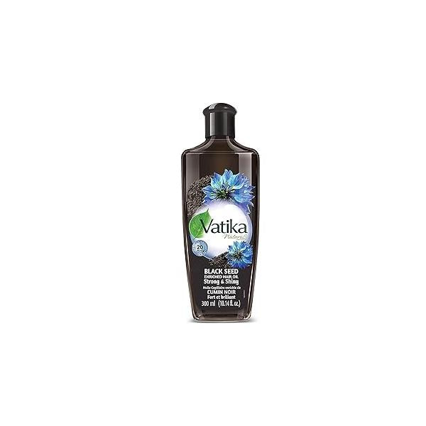 Vatika Naturals Dabur Enriched Black Seed Hair Oil - Strengthening & Shine-Enhancing Serum with Extract for Scalp Vitality, Moisture Balance Resilience Promotes Healthy 300 ml