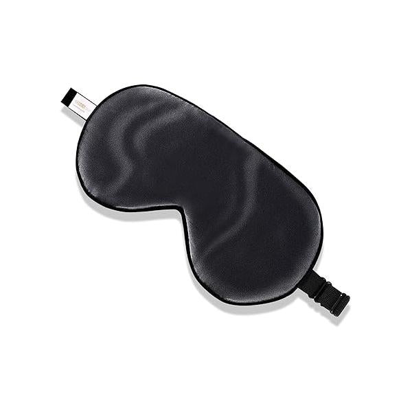 ZIMASILK 100% Natural Silk Sleep Mask Blindfold,Adjustable Super-Smooth Soft Eye for with Bag(Good Night - Black)