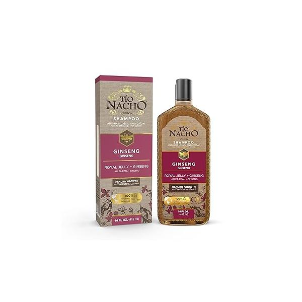 Tío Nacho Ginseng Shampoo with Royal Jelly, Revitalizing for Healthy, Strong Hair, Nourishment, and Hair Care, 14 fl oz