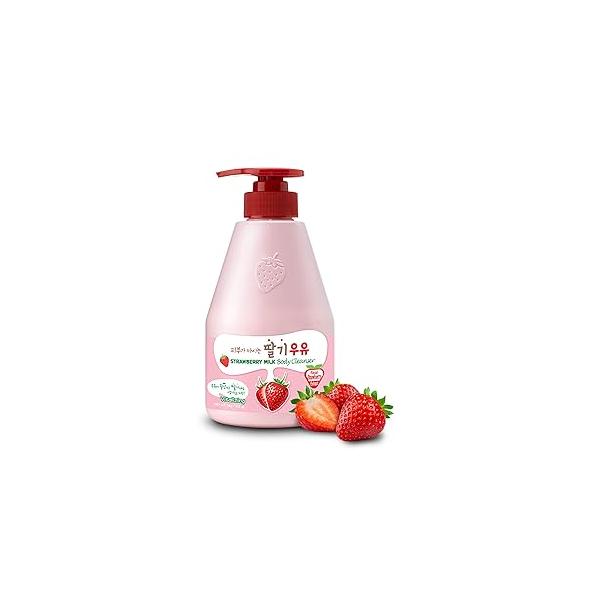 WELCOS KWAILNARA Strawberry Milk Body Wash - Korean Cleanser with Extract for Hydrated, Smooth Skin, 560 g / 19.75 oz.