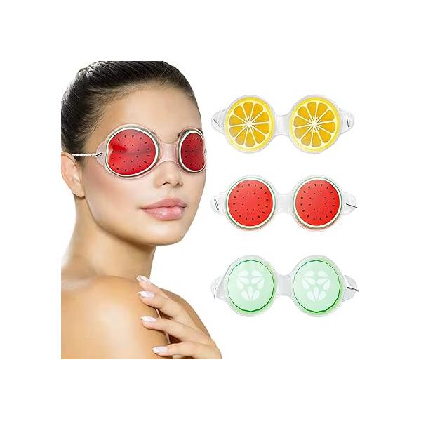 Gel Eye Mask for Dark Circles and Puffiness,Cold/Hot Packs Reusable Cute Cooling Ice Masks,Relief Migraine Eyes Swollen,Soft & Non Toxic Suitable Kids,Woman Man(3 Pack)
