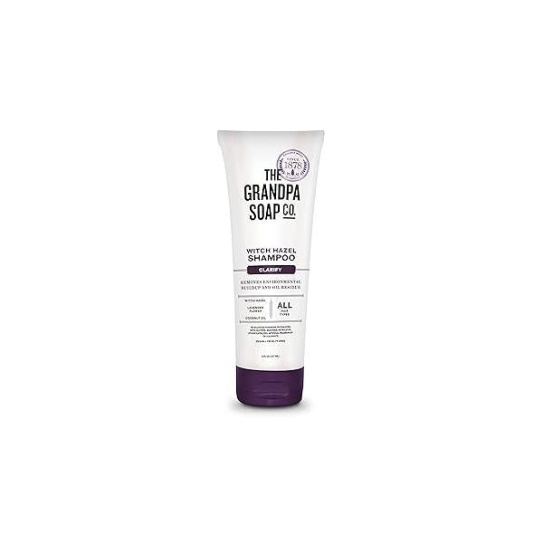 The Grandpa Soap Company Clarifying Witch Hazel Shampoo - Removes Buildup, With & Lavender Flower, For All Hair Types, Vegan, Sulfates and Parabens Free, 8 Fl Oz