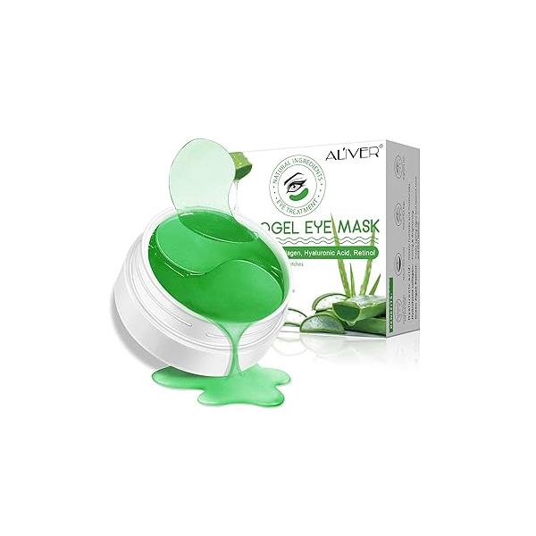 Aloe Veoe Eye Patches,Hydrogel Under Masks for Dark Circles,Anti Wrinkle Treatment,Under Gel Pads,Eye Mask Puffy Eyes, Skincare,Hydrating | 60 Pieces/30 Pairs
