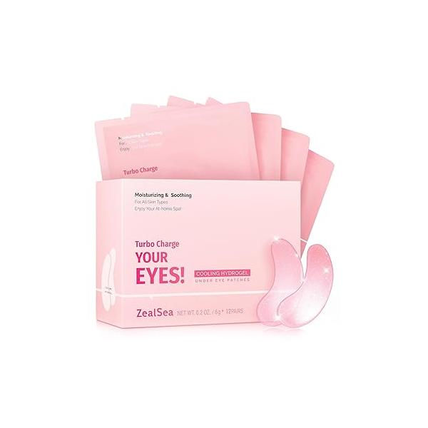 ZealSea 12 Pairs Under Eye Masks for Dark Circles and Puffy Eyes - Hydrating Patches, Gel Patches Bags Treatment Women Cling to Moisturizing Lighten Fine Lines
