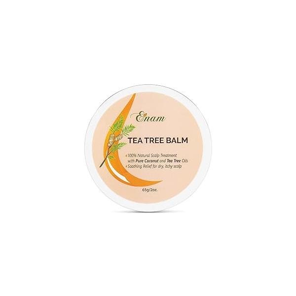 Enam Hair Balm - Natural Conditioner for Dry, Itchy Scalp Tea Tree, Rosemary, Argan, Peppermint Oils Soothes Dandruff, White Flaky Stimulates 2 Fluid Ounces