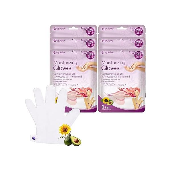 Epielle Hydrating Foot Masks 6 Pairs, Deep Moisturizing Socks for Dry Feet & Cracked Heels, Relieve and Soften with Shea Butter Jojoba Oil, Korean Skin Care, Spa Set, Self Care Gifts Women