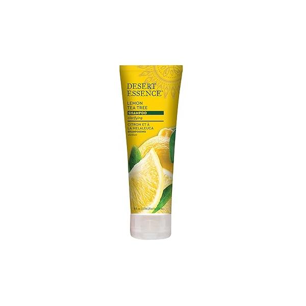 Desert Essence Lemon Tea Tree Shampoo - 8 Fl Ounce Removes Excess Oil Revitalizes Scalp Strengthens & Protects Hair Maca Root Extract Soft, Smooth More Manageable