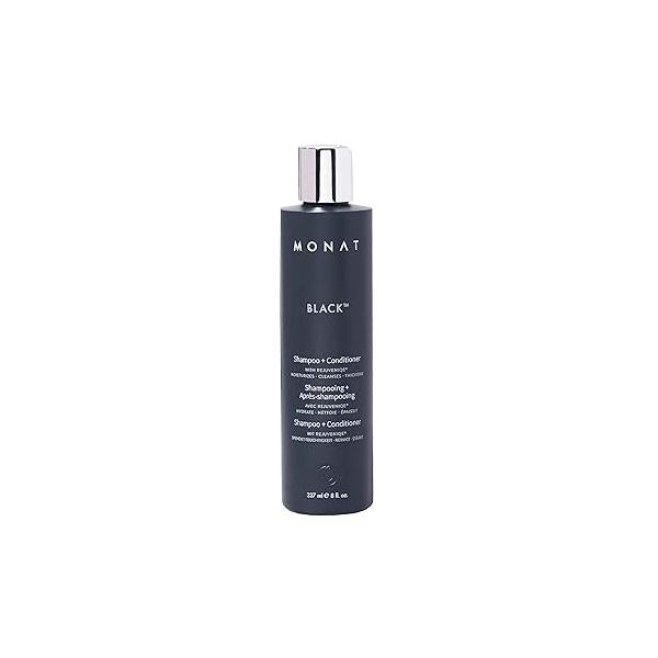 MONAT Black Shampoo + Conditioner - A 2-in-1 Formula for Optimal Hair Care in One Step Cleanses, Conditions, and Promotes Stronger, Healthier-Looking For All Types 237ml (8.0 fl oz)