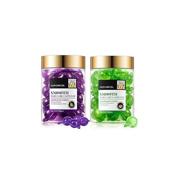 Rose Hair Serum & Honey for Women,Moisturizing Oil Styling,Hair Care Conditioner All Types,30 Capsules