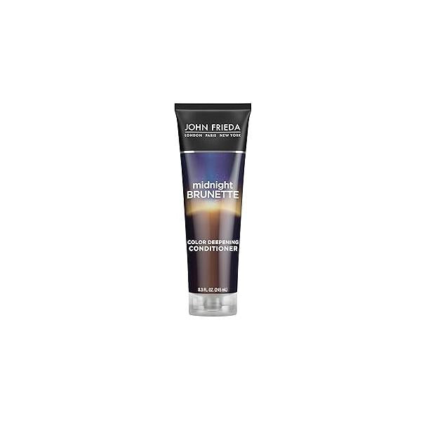 John Frieda Midnight Brunette Conditioner, Color Deepening Conditioner to Enhance and Refresh Tones, Infused with Cocoa Primrose Oil Nourish 8.3 Oz