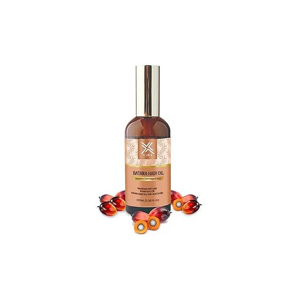 Batana Oil For Hair Growth With Rosemary, Organic And Natural Ingredients Women Men| Nourishes, Repair Split Ends, Eliminates Frizz Loss| aceite de batana y romero| 3.38oz
