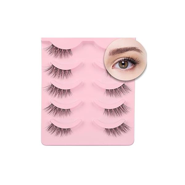 False Eyelashes Half Lashes Cat Eye Strip Natural 1/2 Short Accent Tatti 3/4 Wispy Fake Set