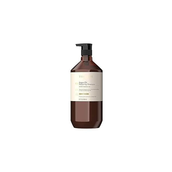 Theorie Argan Oil Restoring Shampoo - Rejuvenate & Moisturize Sulfate Free Suited for All Hair Types Safe Color Keratin Treated Hair, Pump Bottle 800mL.