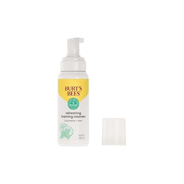 Burt's Bees Refreshing Foaming Face Cleanser and Natural Wash with Cucumber Mint, 4.8 Fluid