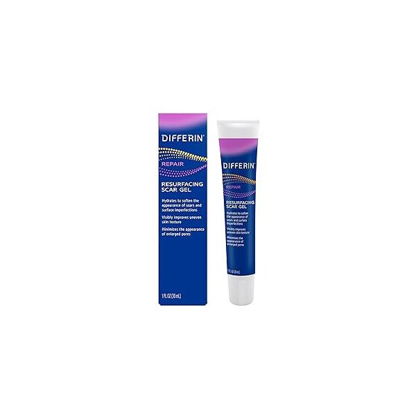 Differin Gel Acne Scar Spot Treatment for Face, Resurfacing Gel, Gentle Skin Care Prone Sensitive Skin, 1 Oz (Packaging May Vary)