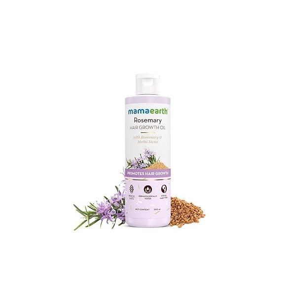 Mamaearth Rosemary Hair Growth Oil | Anti Fall Tonic Strengthening with Fenugreek Seed Gives Soft, Smooth, Shiny & Strong 6.76 Fl Oz/200 ml