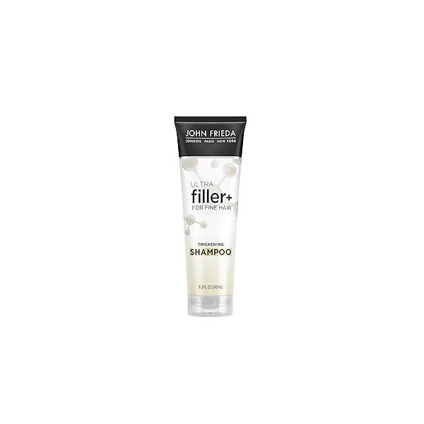 John Frieda ULTRAfiller+ Thickening Shampoo, Strengthening Shampoo for Damaged or Thin Hair, Infused with Biotin and Hyaluronic Acid to Strengthen Hair Thicker Fuller Results, 8.3 Oz