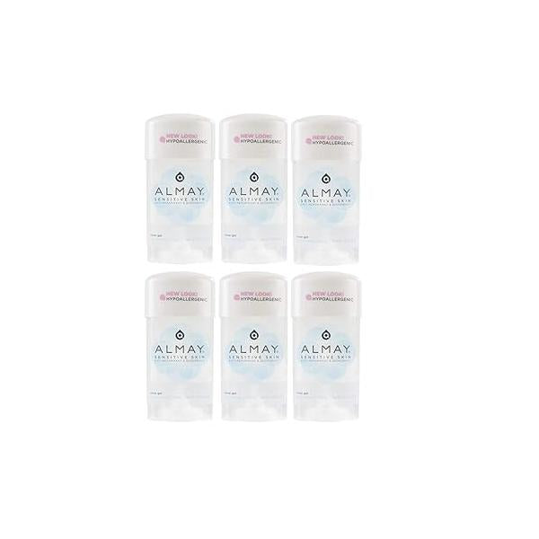 Almay Sensitive Skin, Clear Gel Fragrance Free - 2.25 oz, (Pack of 6)