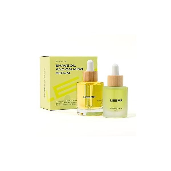 Leaf Shave | Oil with Reusable Dropper, 1.7 fl oz - Pre-Shave & Post-Shave for a Smooth Shave, Added Moisture, Reduced Irritation Women Men